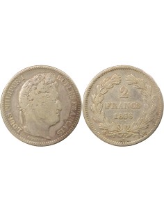 Louis-Philippe Ier 2 francs Argent 1836 BB Strasbourg