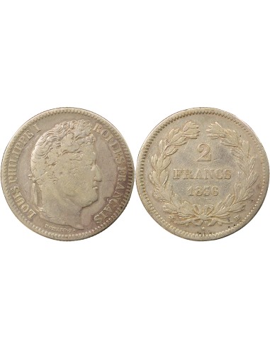 Louis-Philippe Ier 2 francs Argent 1836 BB Strasbourg
