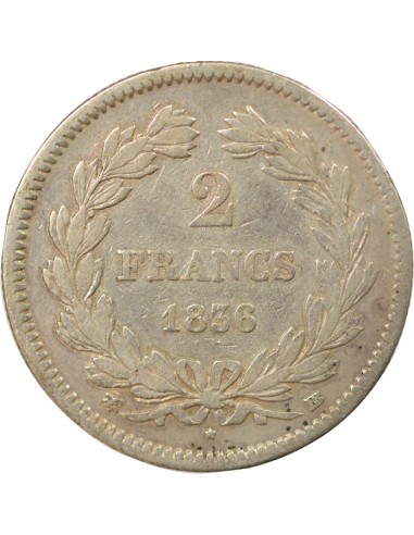 Louis-Philippe Ier 2 francs Argent 1836 BB Strasbourg
