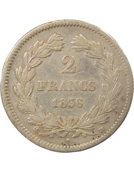 Louis-Philippe Ier 2 francs Argent 1836 BB Strasbourg