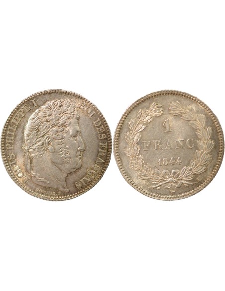 Louis-Philippe Ier Tête Laurée 1 franc Argent 1844 K Bordeaux