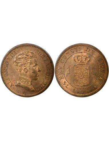 Espagne Alphonse XIII d'Espagne 1 centimo Bronze 1906 AI Madrid