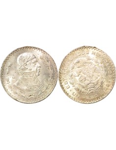 Mexique Tepalcate 1 peso Billon 1965 Mo Mexico City