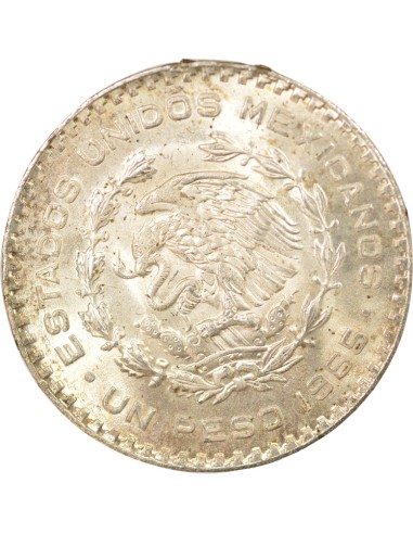 Mexique Tepalcate 1 peso Billon 1965 Mo Mexico City