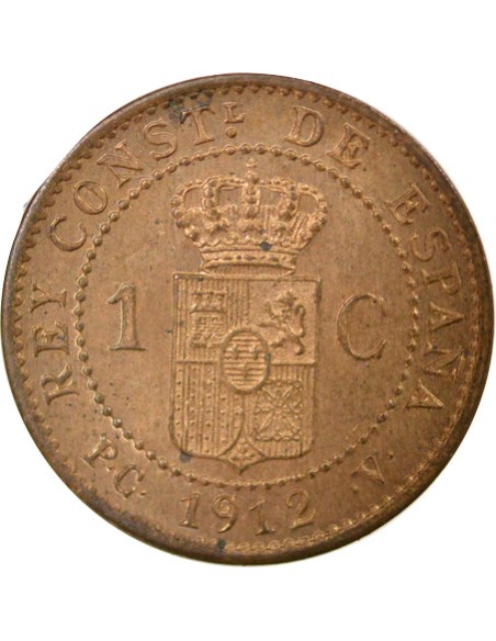 Espagne Alphonse XIII d'Espagne 1 centimo Bronze 1912 AI Madrid