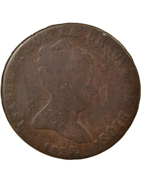 Reine Espagnol 1er Type 8 maravedis Cuivre 1835 J Jubia (J ou JA)