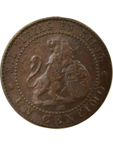 Espagne Gouvernement Provisoire 1 centimo Bronze 1870 Barcelone