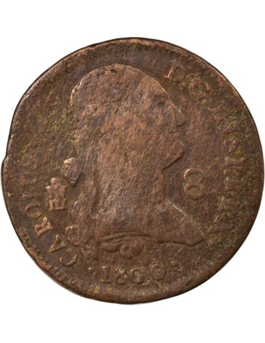 Espagne Charles IV d'Espagne 8 maravedis Cuivre 1800 Aqu Ségovia (Aqueduc)