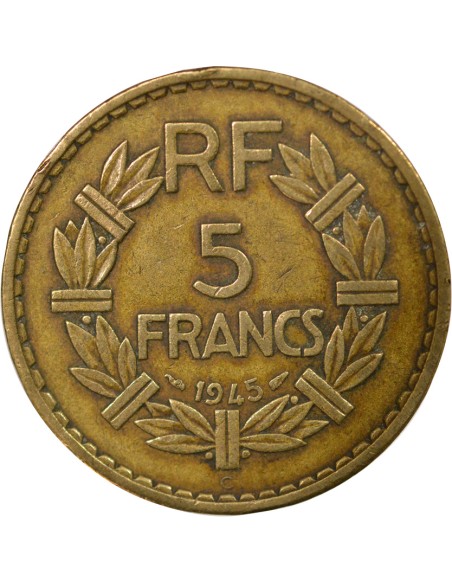 Bronze Aluminium 5 francs Bronze-Alu 1945 C Castelsarrasin