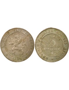 Belgique Léopold Ier 5 centimes Cuivre-Nickel 1862/1 B. Bruxelles