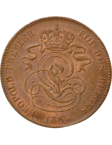 Belgique Léopold Ier 2 centimes Cuivre 1863 B. Bruxelles