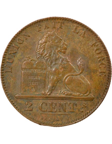 Belgique Léopold Ier 2 centimes Cuivre 1863 B. Bruxelles