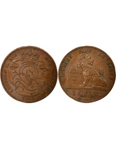 Belgique Léopold II En Français 1 centime Cuivre 1869 B. Bruxelles
