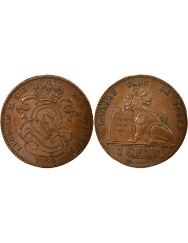 Belgique Léopold II En Français 1 centime Cuivre 1869 B. Bruxelles