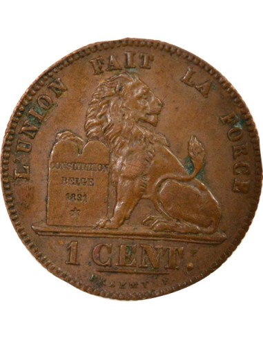 Belgique Léopold II En Français 1 centime Cuivre 1869 B. Bruxelles