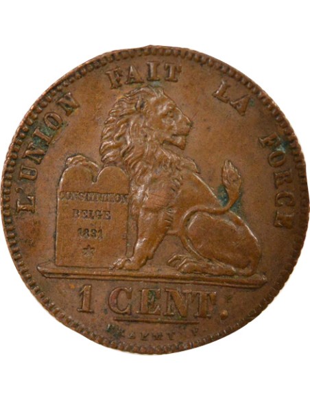 Belgique Léopold II En Français 1 centime Cuivre 1869 B. Bruxelles