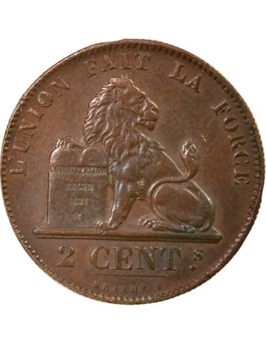 Belgique Léopold Ier 2 centimes Cuivre 1863 B. Bruxelles