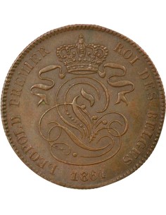 Belgique Léopold Ier 2 centimes Cuivre 1864 B. Bruxelles 2