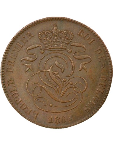 Belgique Léopold Ier 2 centimes Cuivre 1864 B. Bruxelles