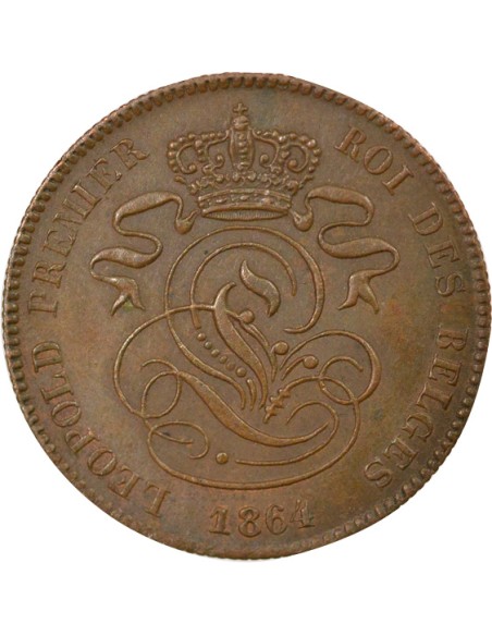 Belgique Léopold Ier 2 centimes Cuivre 1864 B. Bruxelles