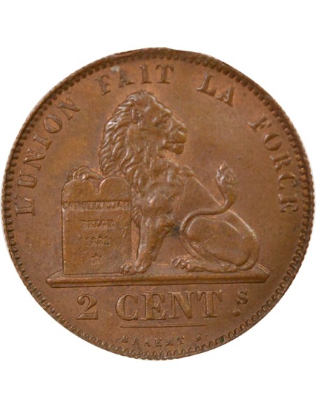 Belgique Léopold Ier 2 centimes Cuivre 1864 B. Bruxelles