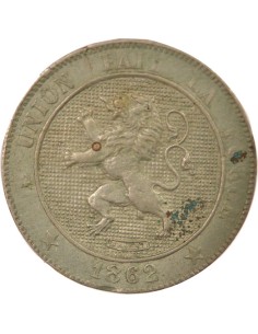 Belgique Léopold Ier 5 centimes Cuivre-Nickel 1862 B. Bruxelles 2