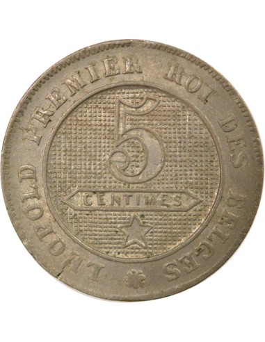 Belgique Léopold Ier 5 centimes Cuivre-Nickel 1862 B. Bruxelles