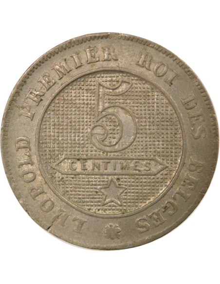 Belgique Léopold Ier 5 centimes Cuivre-Nickel 1862 B. Bruxelles