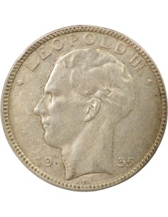Belgique Léopold III Position B 20 francs Argent 1935 B. Bruxelles 2