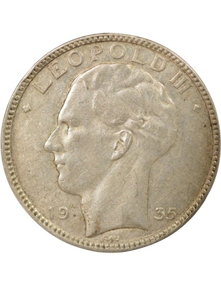 Belgique Léopold III Position B 20 francs Argent 1935 B. Bruxelles
