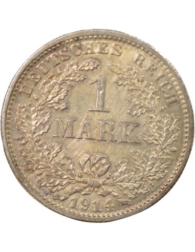 Allemagne Guillaume II de Prusse Type 2 1 mark Argent 1914 D Munich
