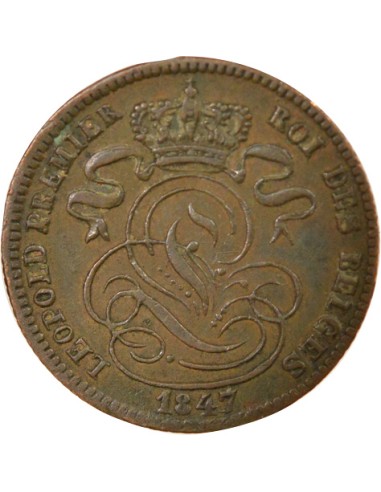 Belgique Léopold Ier 1 centime Cuivre 1847 B. Bruxelles