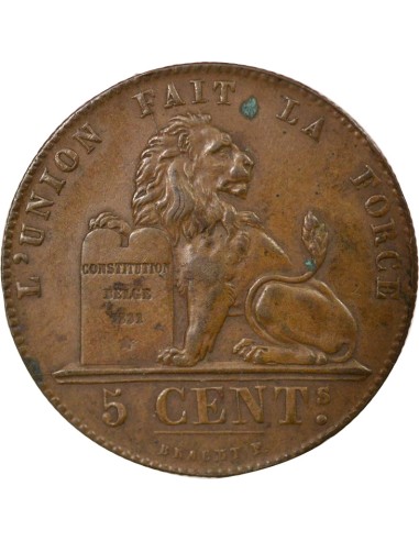 Belgique Léopold Ier 5 centimes Cuivre 1857 B. Bruxelles