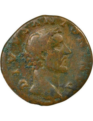 Rome Empire Antonin le Pieux Bûcher Funéraire 1 sesterce Laiton 161 R Rome