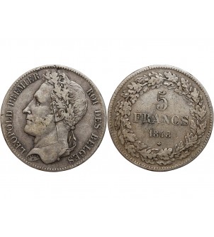 Belgique Belgique - 5 Francs Léopold I 1848 2