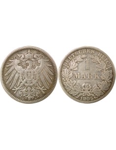 Allemagne Guillaume II de Wurtemberg 1 mark Argent 1905 A Berlin