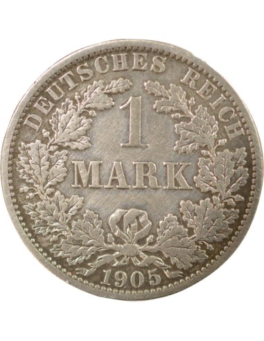 Allemagne Guillaume II de Wurtemberg 1 mark Argent 1905 A Berlin