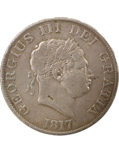 Roi de Grande-Bretagne et d´Irlande 2e Portrait 1/2 crown Argent 1817 Londres