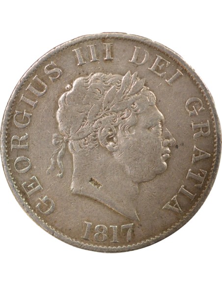 Roi de Grande-Bretagne et d´Irlande 2e Portrait 1/2 crown Argent 1817 Londres
