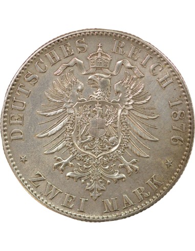 Wurtemberg Charles I de Wurtemberg 2 mark Argent 1876 F Stuttgart