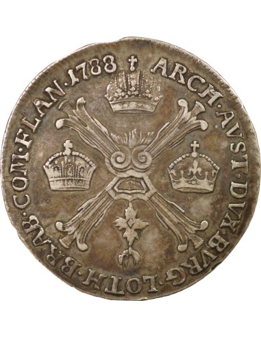 Pays-Bas Autrichiens Joseph II du Saint-Empire 1/4 couronne Argent 1788 H Gunzburg