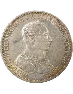 Etats Allemands (Prusse) Guillaume II de Prusse 3 mark Argent 1914 A Berlin 2