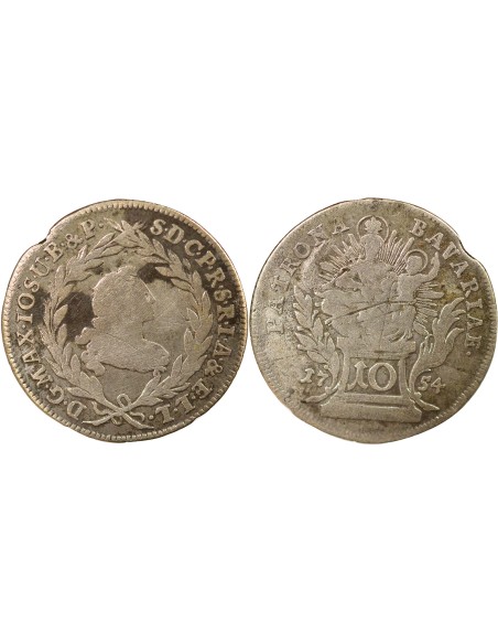 Etats Allemands (Bavière) Maximilien III Joseph 10 kreuzer Billon 1754 D Munich