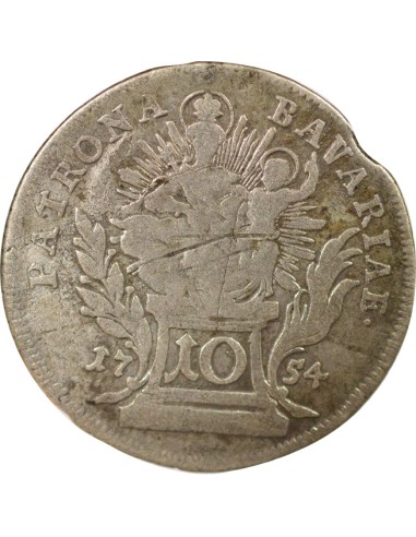 Etats Allemands (Bavière) Maximilien III Joseph 10 kreuzer Billon 1754 D Munich