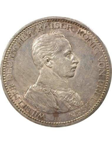 Etats Allemands (Prusse) Guillaume II de Wurtemberg 5 mark Argent 1913 A Berlin