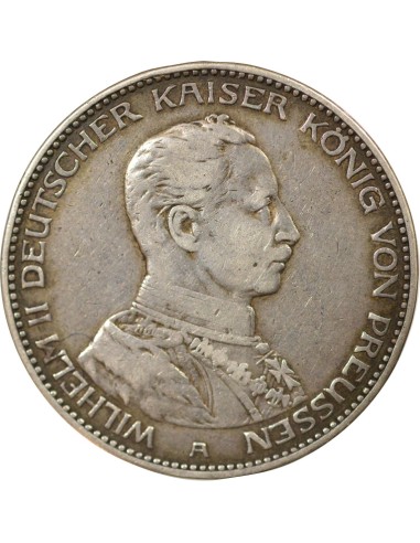 Etats Allemands (Prusse) Guillaume II de Prusse 3 mark Argent 1914 A Berlin