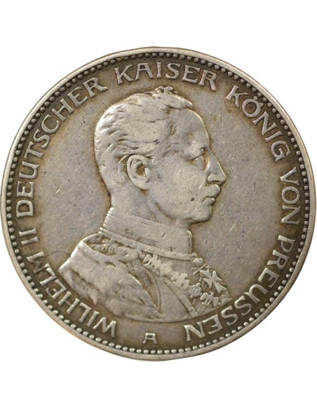 Etats Allemands (Prusse) Guillaume II de Prusse 3 mark Argent 1914 A Berlin