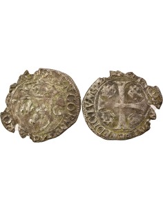 Charles X Cardinal de Bourbon Aux Deux C 1 douzain Billon 1593-1595 P Dijon