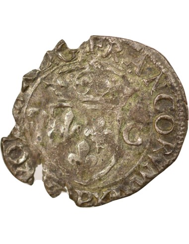 Charles X Cardinal de Bourbon Aux Deux C 1 douzain Billon 1593-1595 P Dijon