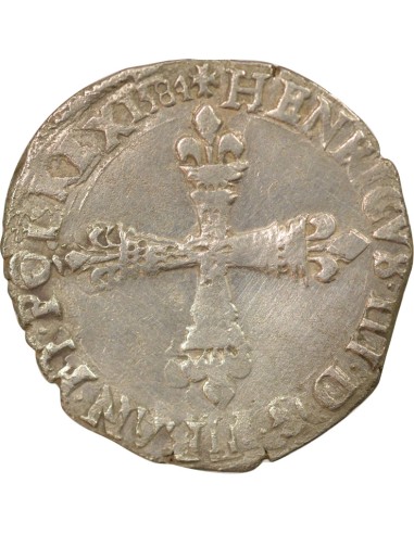 Henri III 1/4 ecu Argent 1584 F Angers
